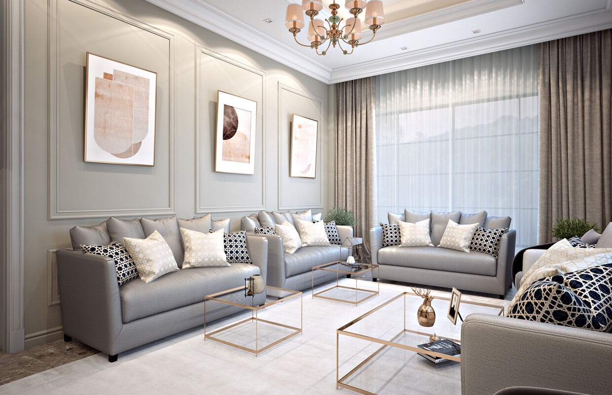 Thiết kế nối thất biệt thự cổ điển phương Tây