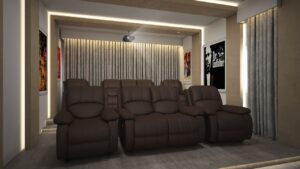 thiết kế nội thất biệt thự với phòng chiếu phim mini